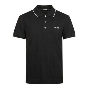 Zegna Classic Stretch Cotton Polo With Embroidered Logo - NWT